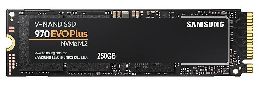 SAMSUNG 970 EVO Plus 250Gb, M.2 2280, PCI-E. 3D TLC, Черный MZ-V7S250BW