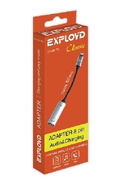EXPLOYD EX-AD-759 Переходник Jack 3,5mm - 8 Pin Classic серебро