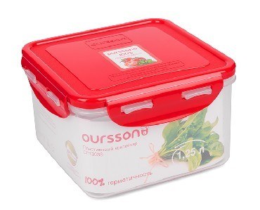 OURSSON CP1303S/RD контейнер квадрат.1,25л