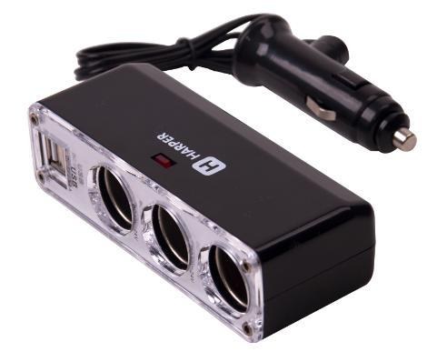 HARPER DP-096 разветвитель на 3 выхода + 2 USB