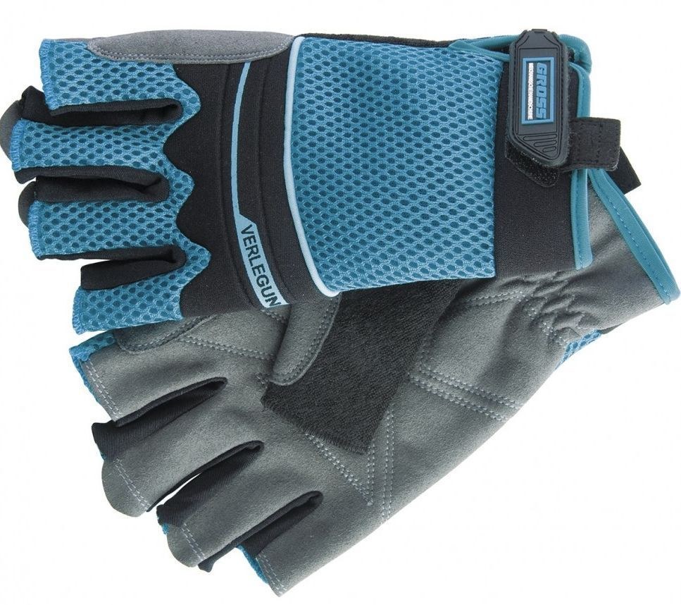 Средства защиты рук GROSS Перчатки комбинированные облегченные, открытые пальцы AKTIV, XL 90317