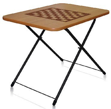 NIKA Стол туристический игровой складной с шахматной сеткой миланский орех (ЛДСП) ТСТИ