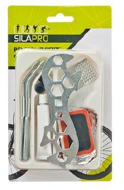 SILAPRO Ремкомплект велосипед (клей, ключ, терка, 5 заплаток, 2 колп, 2 жгут, 2 монтировки с крючк)