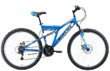 Велосипед BLACK ONE Phantom FS 26 D голубой/чёрный/белый 16