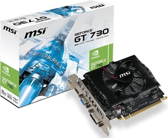 MSI nVidia GeForce GT 730 , N730-2GD3V2, 2ГБ, DDR3