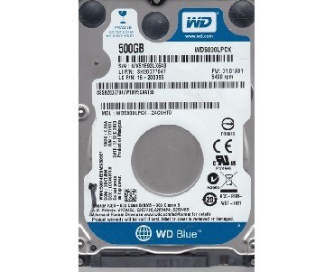 WD 500GB (WD5000LPCX) BLUE 16MB 5400RPM