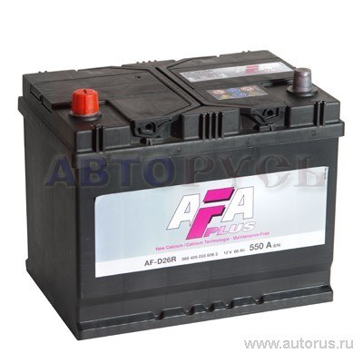 Аккумулятор AFA PLUS 68 А/ч прямая L+ 261x175x220 EN550 А