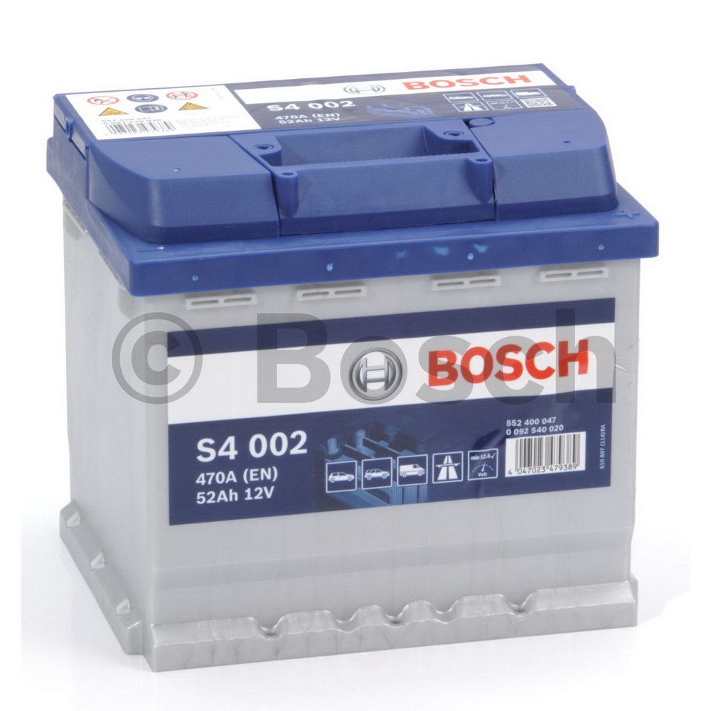 Аккумулятор BOSCH Silver 52 А/ч обратная R+ 207x175x190 EN470 А