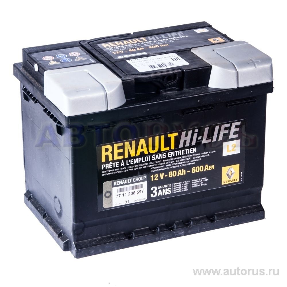 Аккумулятор автомобильный рено. Аккумулятор Renault Nissan 60 Ач. Аккумулятор Renault Hi-Life 77 11 238 597. Аккумулятор Renault Hi-Life 12v 70ah. Аккумуляторная батарея l2 60ah/600a Renault 7711238597.