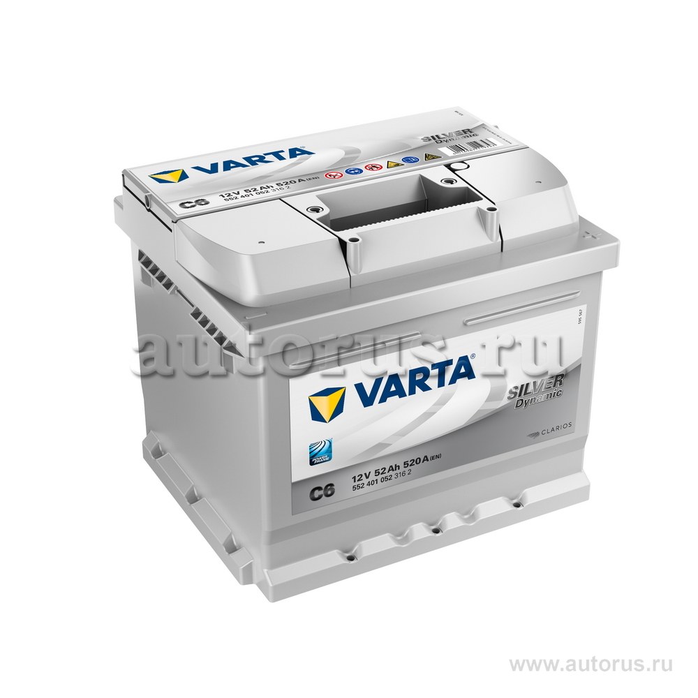 Аккумулятор VARTA Silver Dynamic 52 А/ч обратная R+ C6 207x175x175 EN520 А