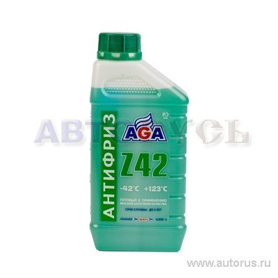 Антифриз AGA Z-42 G12++ готовый -42C зеленый 1 кг AGA048Z