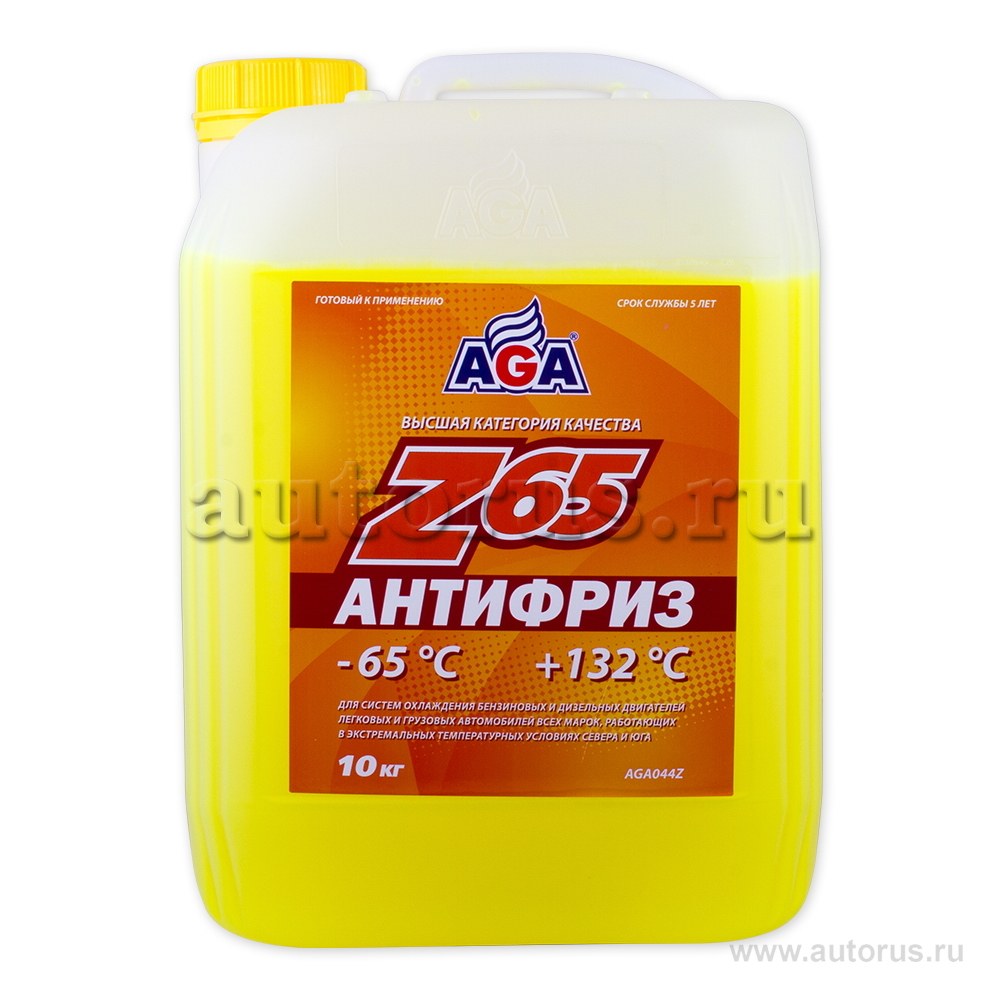 Антифриз AGA Z-65 G12++ готовый -65C желтый 10 кг AGA044Z