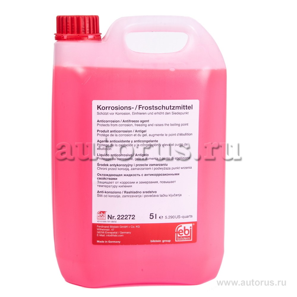 Антифриз FEBI Korrosions-Frostschutzmittel G12 концентрат красный 5 л 22272