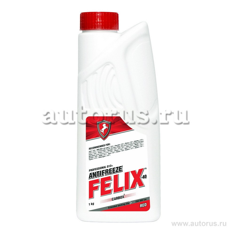 Антифриз Felix CARBOX G12+ готовый -40C красный 1 кг 430206032