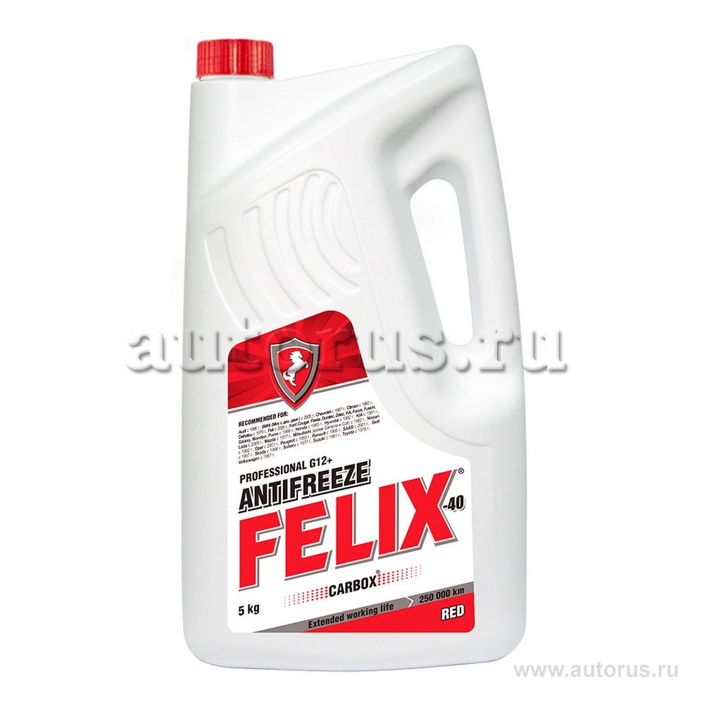 Антифриз Felix CARBOX G12+ готовый -40C красный 5 кг 430206033