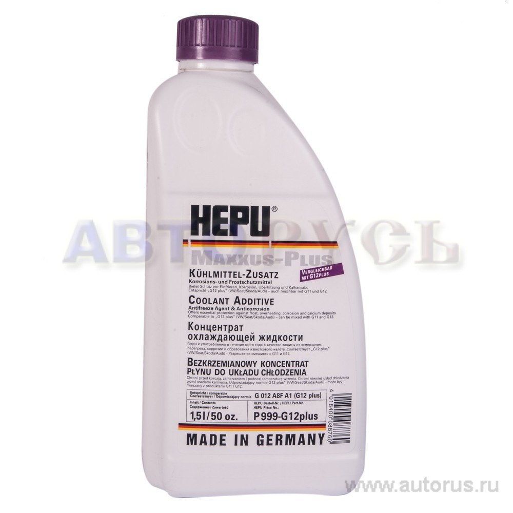 Антифриз HEPU Maxus-plus G12 концентрат фиолетовый 1,5 л P999-G12PLUS