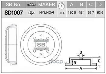 Барабан тормозной SANGSIN BRAKE SD1007