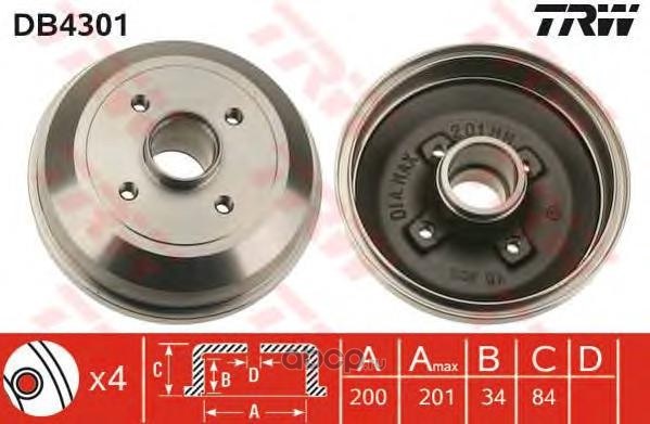 Барабан тормозной TRW DB4301