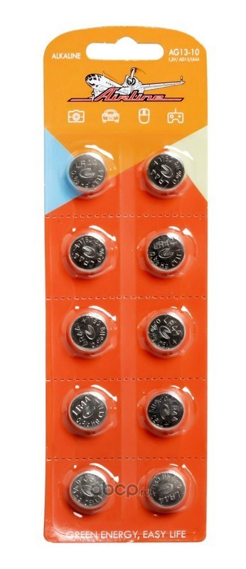 Батарейка алкалиновая AIRLINE Alkaline AG44 1,5V (10 шт) AG13-10