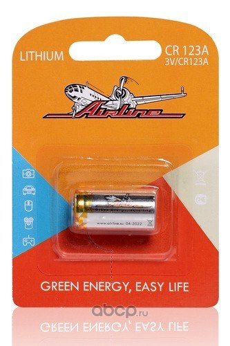 Батарейка литиевая AIRLINE Lithium CR123A 3V (1 шт) CR123A-01
