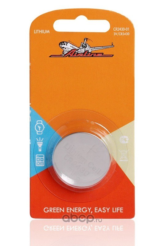 Батарейка литиевая AIRLINE Lithium CR2430 3V (1 шт) CR2430-01