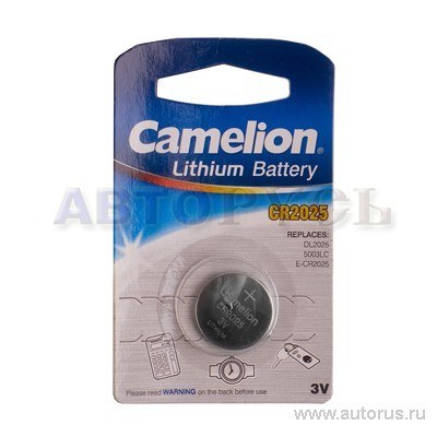 Батарейка литиевая Camelion CR2025 BP1 3V CR2025-BP1