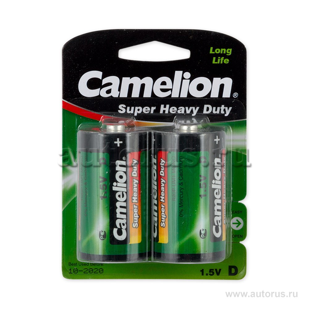 Батарейка солевая Camelion Super Heavy Duty D 1,5V R20P-BP2G