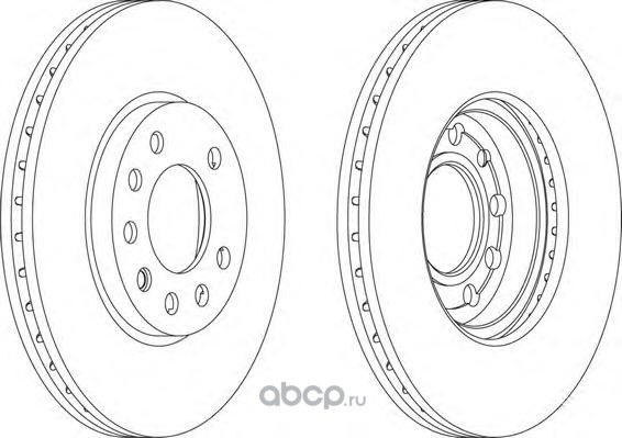 Диск тормозной передний OPEL ASTRA H/G ZAFIRA FERODO DDF1042