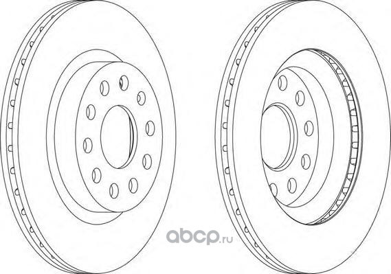 Диск тормозной передний AUDI/SEAT/SKODA/VW FERODO DDF1223