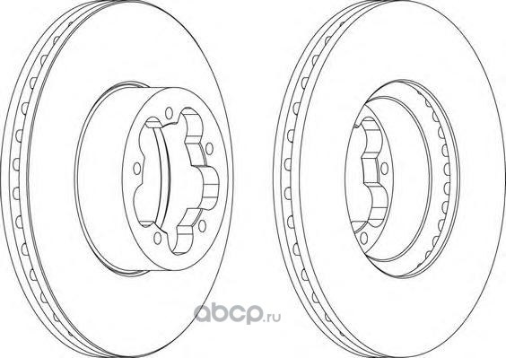 Диск тормозной передний FORD Transit 2006-> /Vent D=300mm FERODO DDF1555