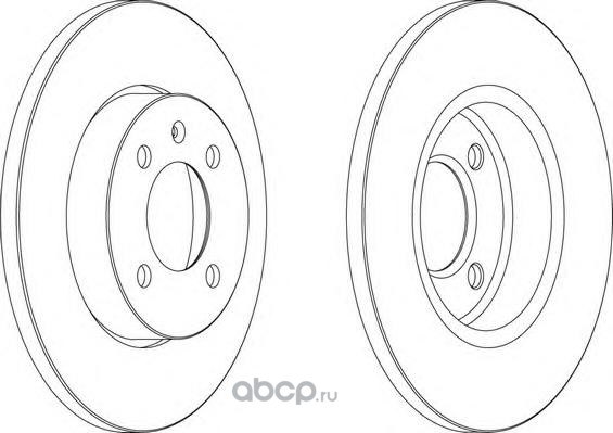 Диск тормозной передний VW GOLF III/PASSAT B3/B4/CADDY 96-04 /D=256MM FERODO DDF205