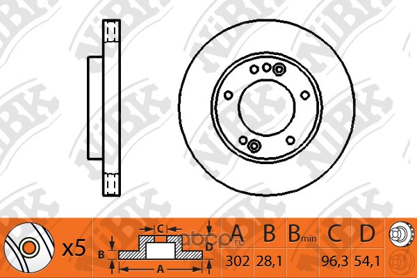 Диск тормозной передний NIBK RN1313