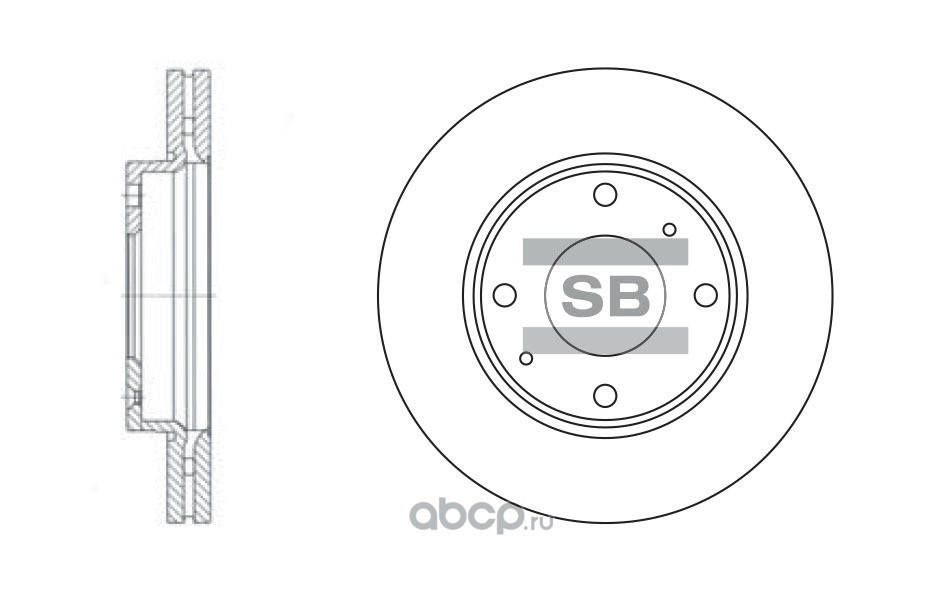 Диск тормозной передний SANGSIN BRAKE SD1016