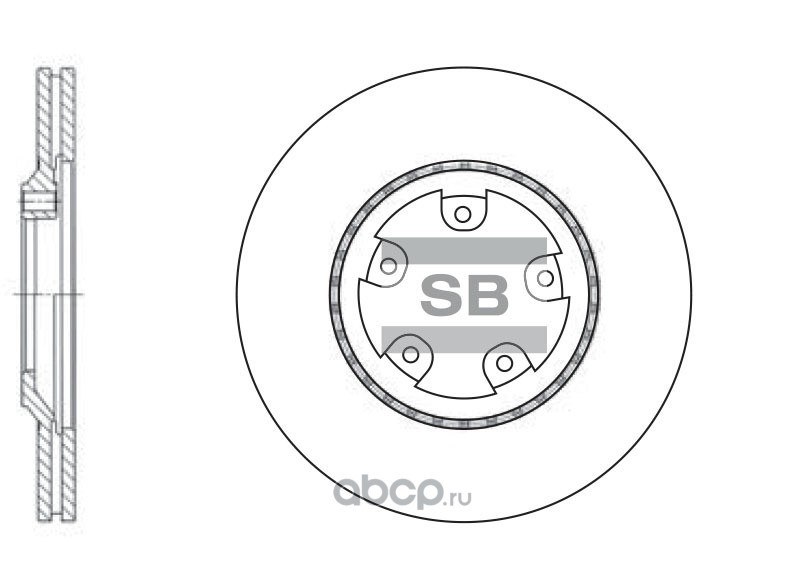 Диск тормозной передний SANGSIN BRAKE SD1034
