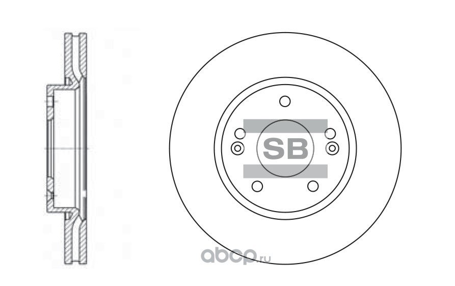 Диск тормозной передний KIA CERATO 08-/ SOUL 08-/KIA CEED SANGSIN BRAKE SD1036