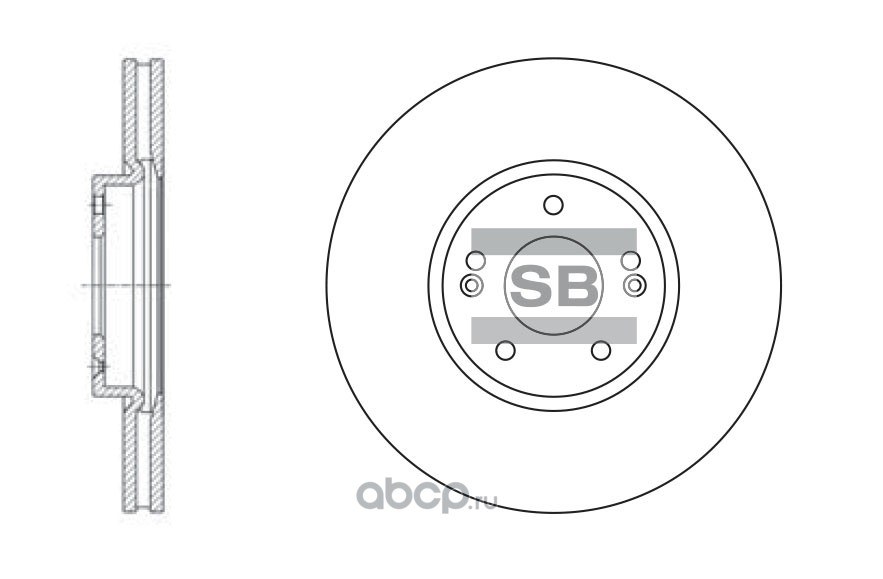 Диск тормозной передний HYUNDAI SANTA FE 2006-> /VENT.D=321MM SANGSIN BRAKE SD1053