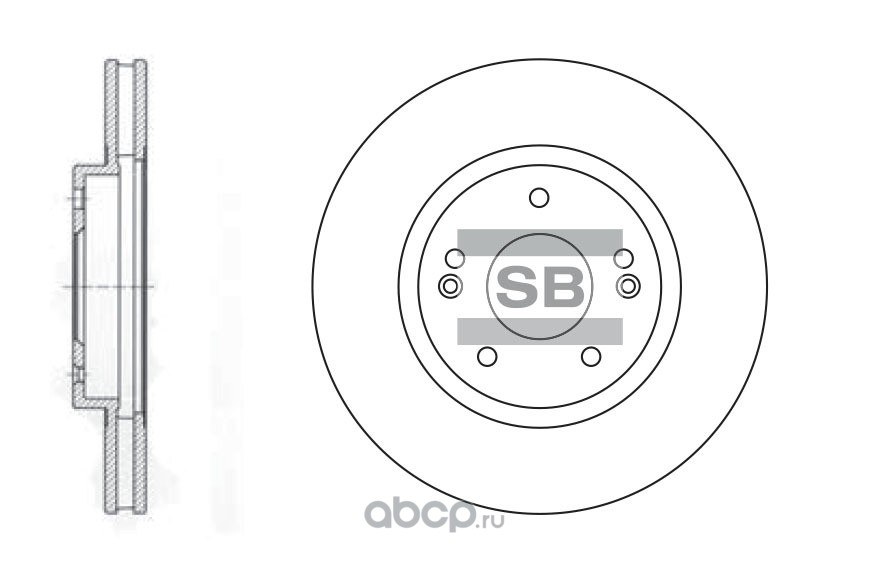 Диск тормозной передний HYUNDAI SANTA FE I 01-06 SANGSIN BRAKE SD1060