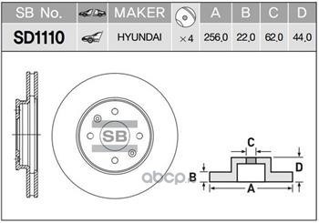 Диск тормозной передний SANGSIN BRAKE SD1110
