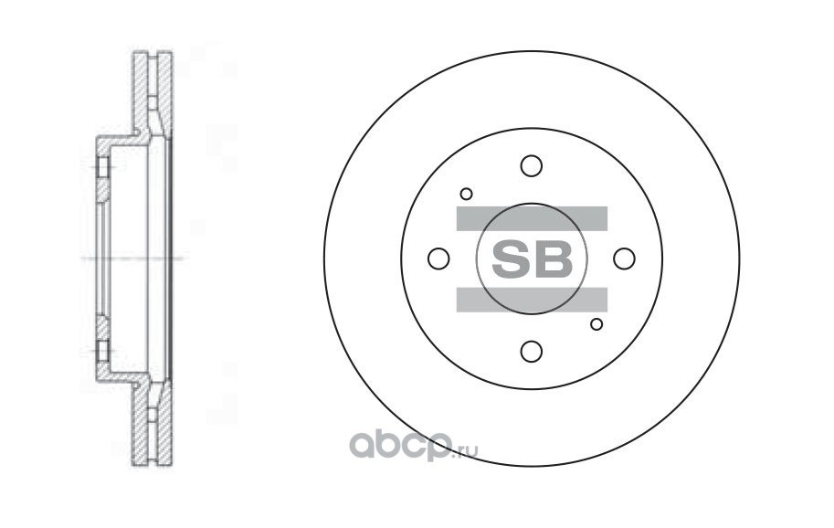 Диск тормозной передний SANGSIN BRAKE SD2005