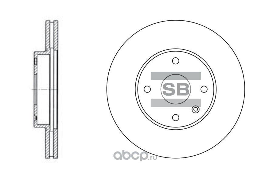 Диск тормозной передний SANGSIN BRAKE SD3007
