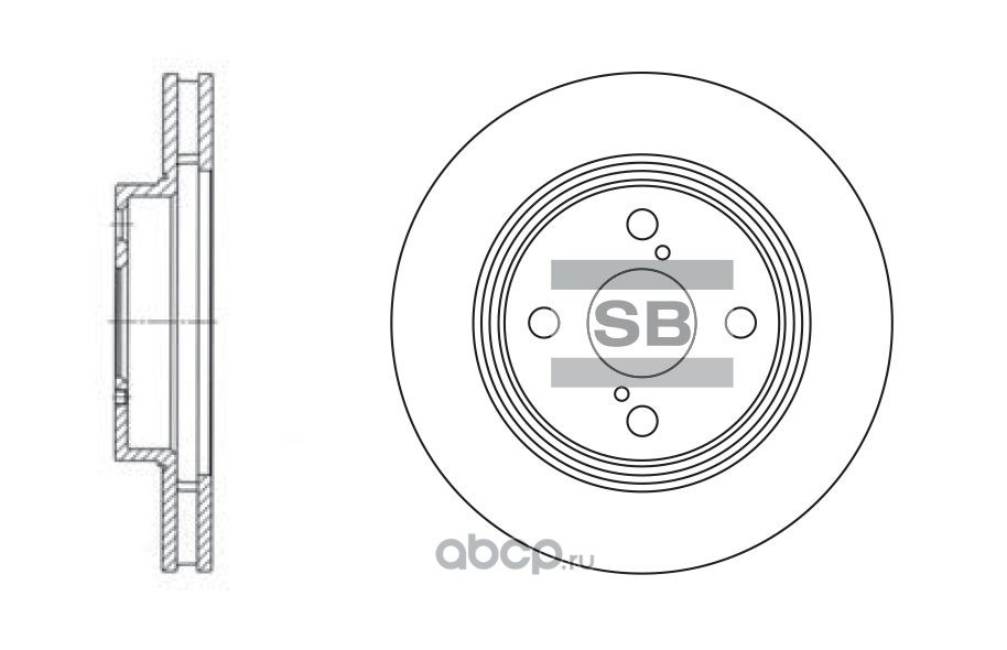 Диск тормозной передний TOYOTA COROLLA SANGSIN BRAKE SD4006