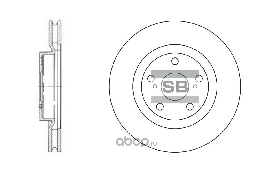 Диск тормозной передний TOYOTA CAMRY/RAV4 2.0/2.4L ALL 06-> /VENT D=296MM SANGSIN BRAKE SD4021