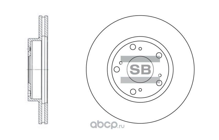 Диск тормозной передний SANGSIN BRAKE SD4102