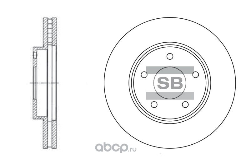 Диск тормозной передний NISSAN ALMERA/PRIMERA P12 SANGSIN BRAKE SD4202