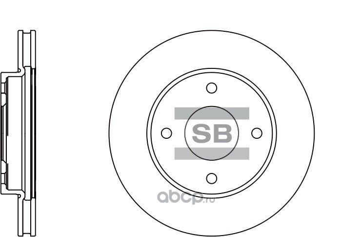 Диск тормозной передний для NISSAN NOTE/TIIDA/MICRA SANGSIN BRAKE SD4207