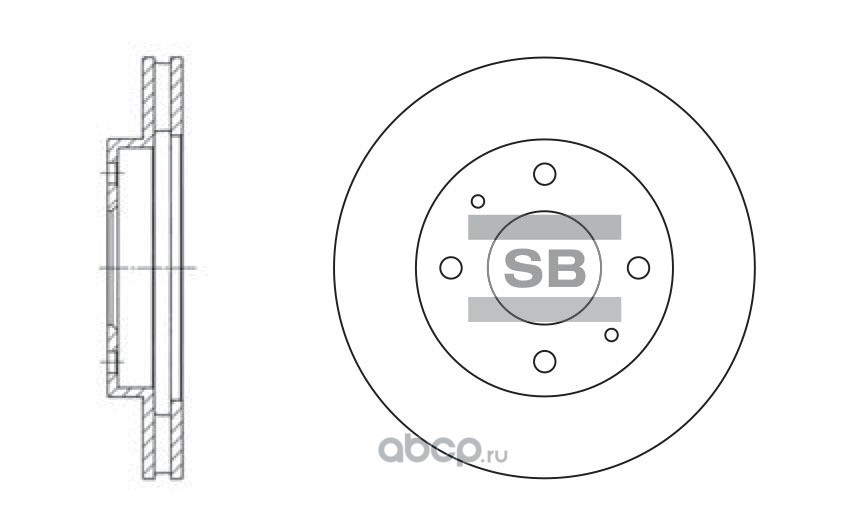 Диск тормозной передний MITSUBISHI CARISMA/SPACE STAR/VOLVO S40/V40 SANGSIN BRAKE SD4302