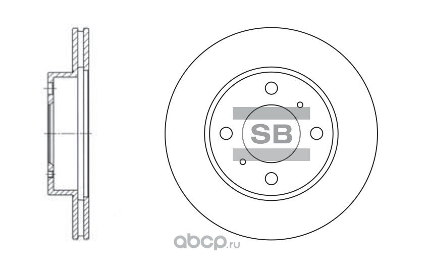 Диск тормозной передний SANGSIN BRAKE SD4303