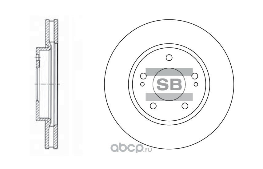 Диск тормозной передний MITSUBISHI LANCER X/OUTLANDER I/SPACE RUNNER SANGSIN BRAKE SD4308