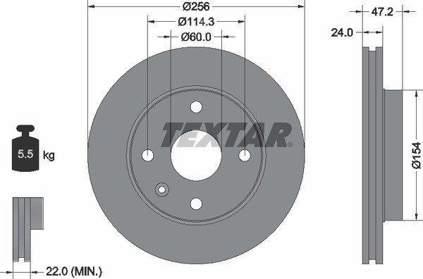 Диск тормозной передний стандартный CHEVROLET/DAEWOO/HOLDEN TEXTAR 92133500