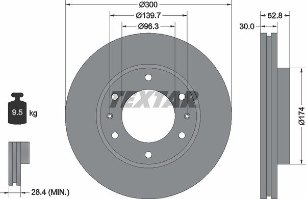 Диск тормозной передний стандартный DODGE/HYUNDAI TEXTAR 92203800